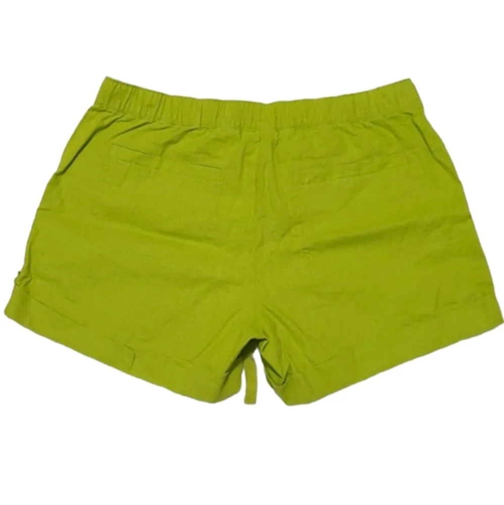NEW‎ YORK & COMPANY Women's shorts Sits Just below Waist Neon green Linen Size 4